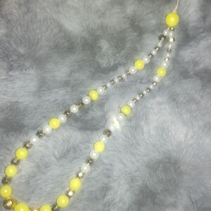 Yellow and Silver Beaded Necklace
